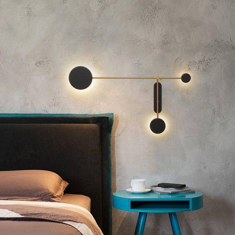 Applique murale design LED avec plusieurs disques noirs Loft