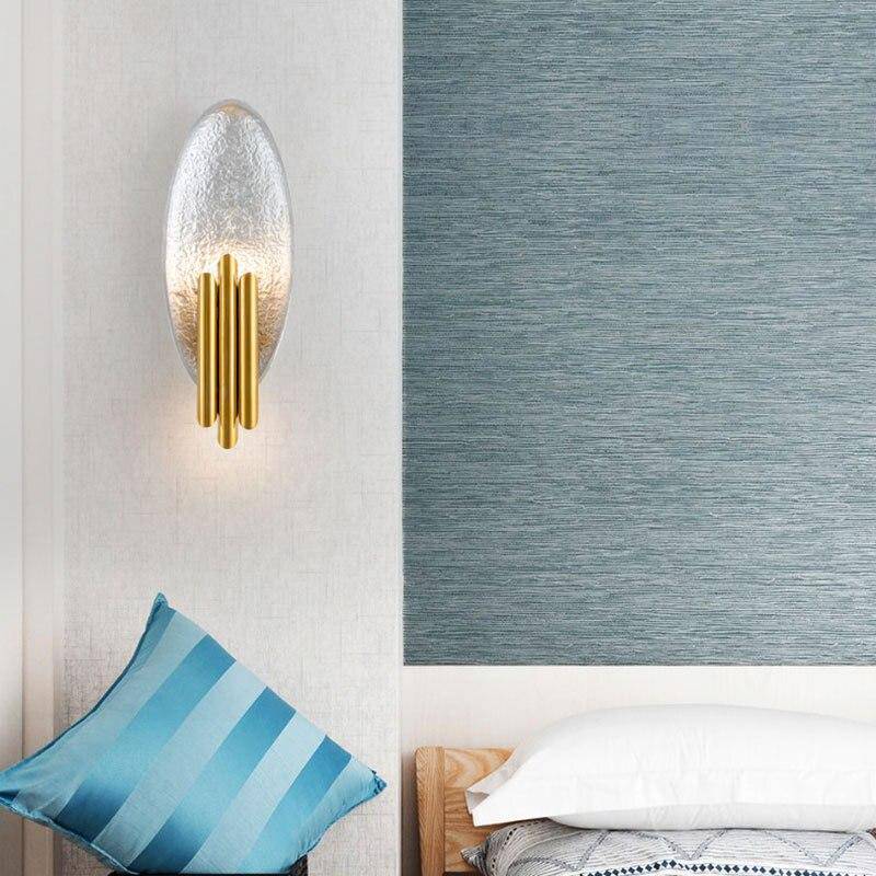 Applique murale design à LED avec tuile en métal et tube doré - vue 2 sur 8