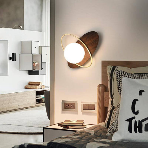 Applique murale à LED design avec socle arrondi et anneau doré Shadow - vue 4 sur 7