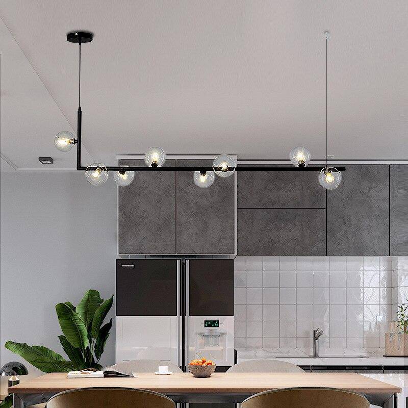 Suspension design LED allongée en métal Kitchen