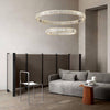 Suspension design dorée LED avec anneau en verre Luxury