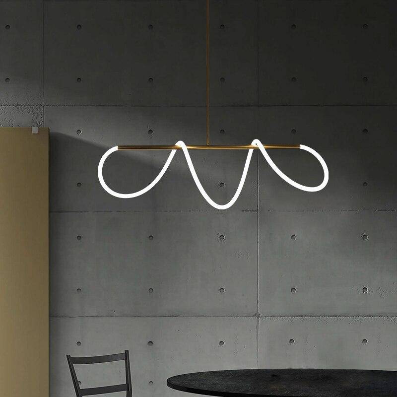 Lustre design LED doré avec bandeau lumineux Shadow