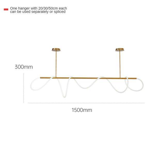 Lustre design LED doré avec bandeau lumineux Shadow