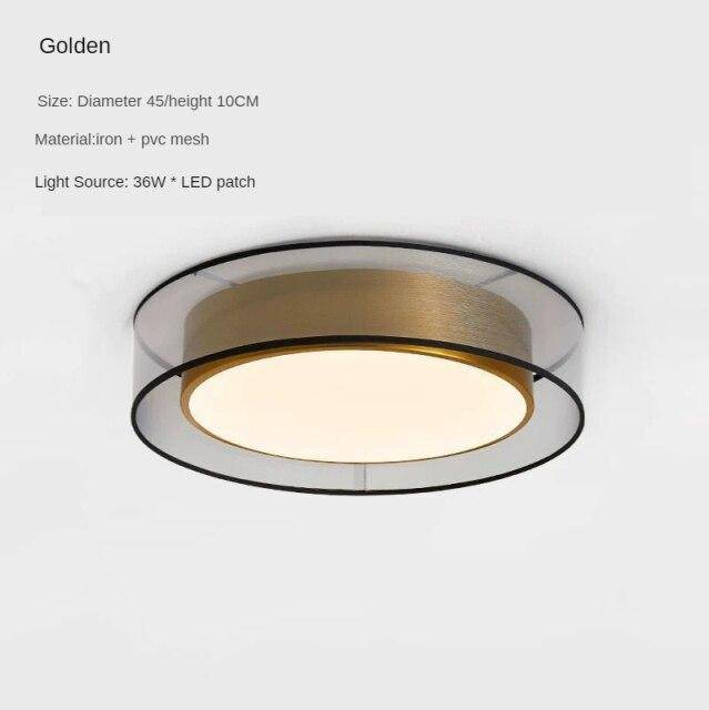 Plafonnier design LED doré avec disque Loft