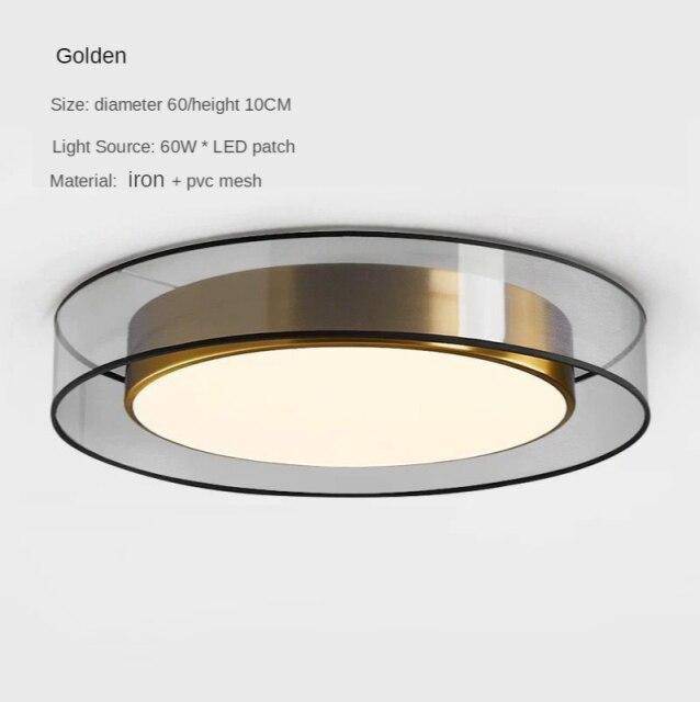 Plafonnier design LED doré avec disque Loft