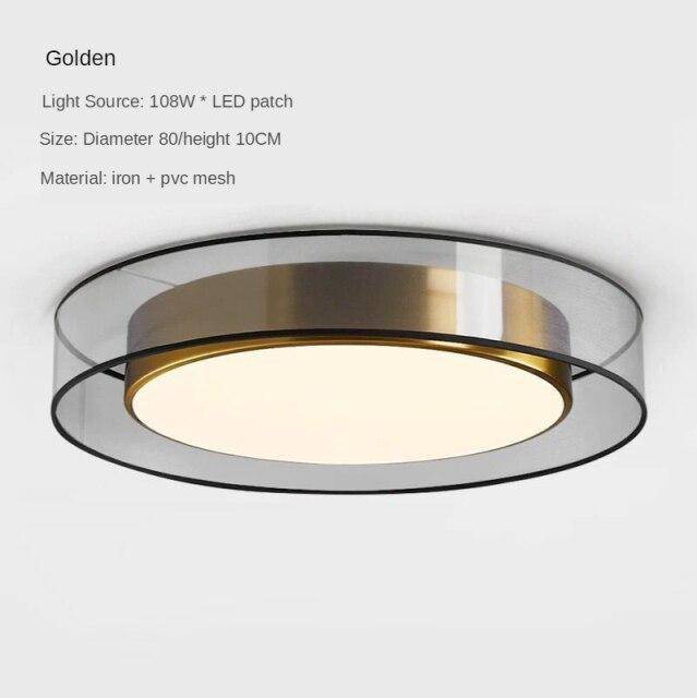 Plafonnier design LED doré avec disque Loft