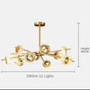 Lustre design à LED avec plusieurs cercles dorés Loft