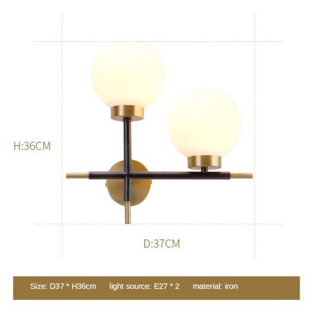 wall lamp LED design gold wall with glass ball Wall