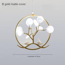 Suspension design LED avec plusieurs branches dorées