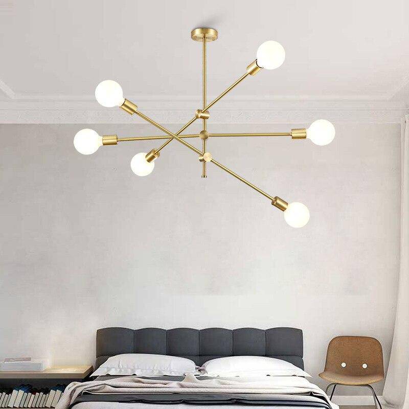 Design LED chandelier in gold metal and glass balls Light
