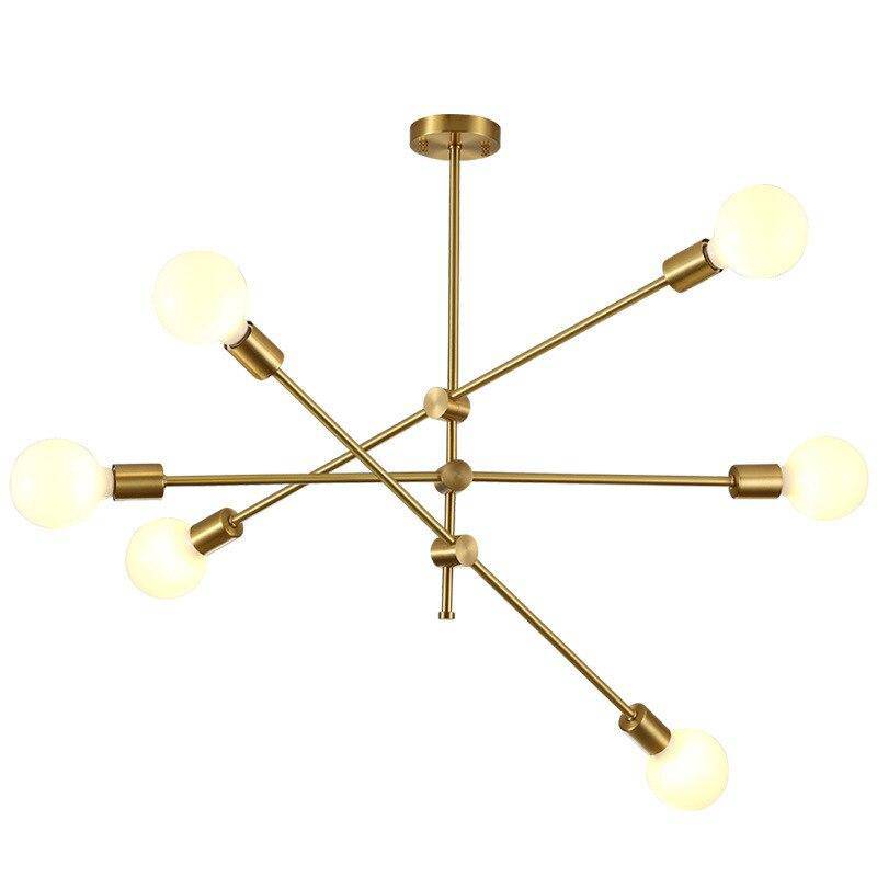 Araña de LEDs design en metal dorado y bolas de cristal Luz