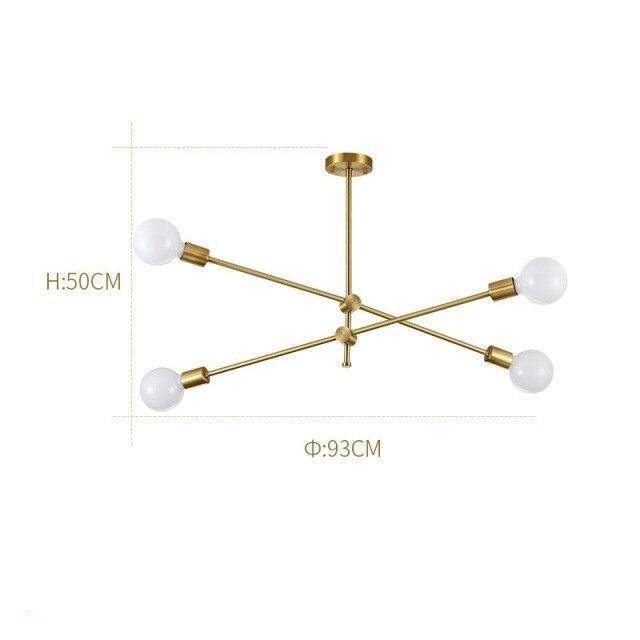 Araña de LEDs design en metal dorado y bolas de cristal Luz