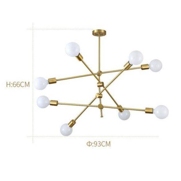 Design LED chandelier in gold metal and glass balls Light