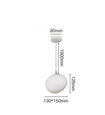 Suspension design LED forme ovale en verre blanc