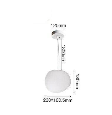 Suspension design LED forme ovale en verre blanc