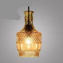 Suspension rétro LED en verre style Cognac