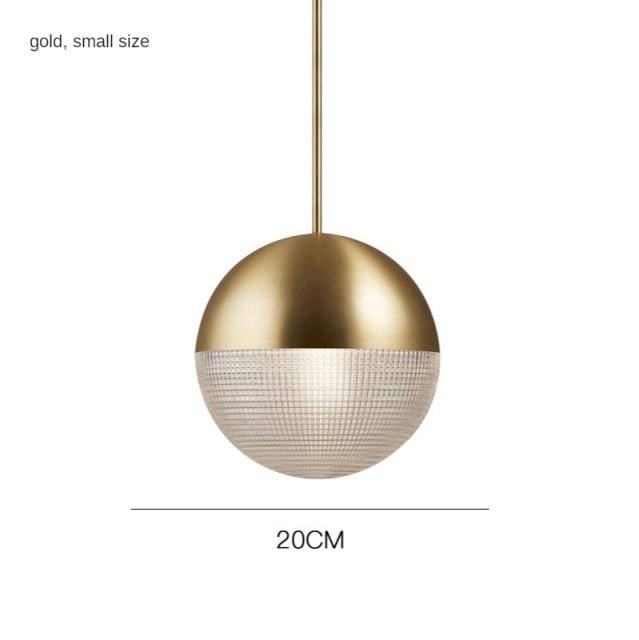 Suspension design à LED boule en métal Goldy