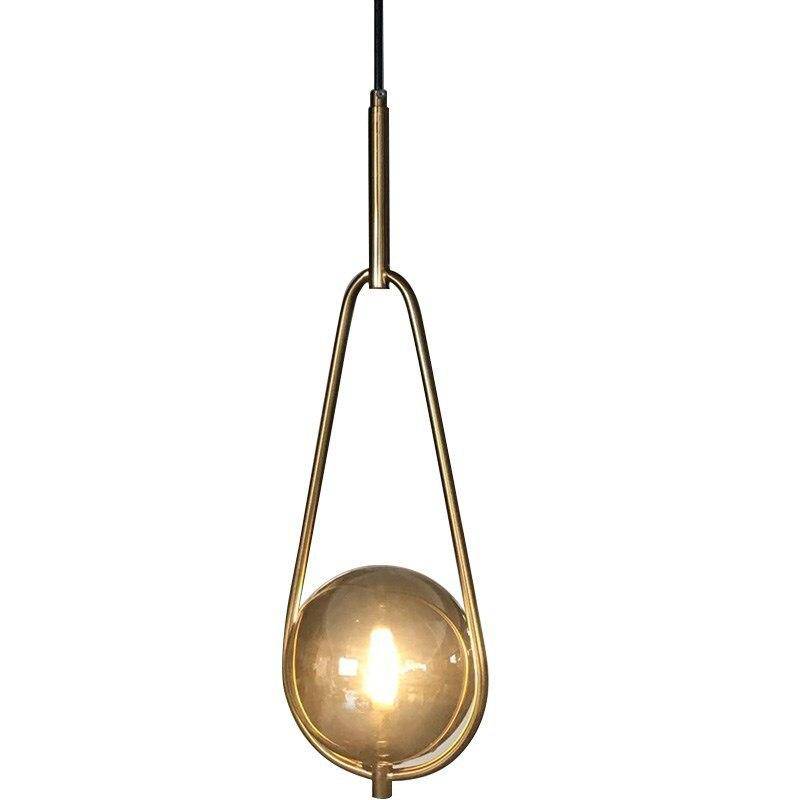 Suspension design LED avec boule en verre et métal Loft