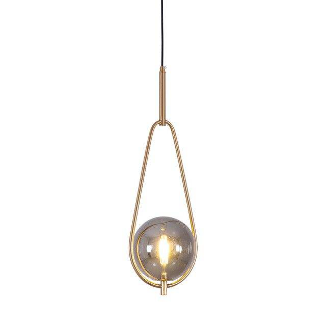 pendant light LED design with glass and metal ball Loft