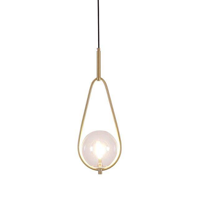 pendant light LED design with glass and metal ball Loft