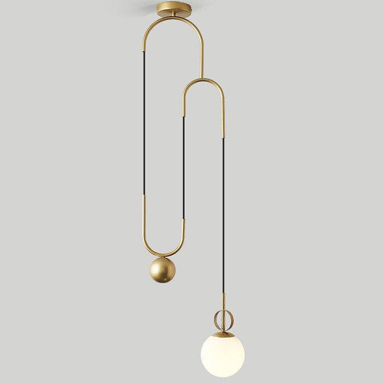Lámpara de suspensión LED design en metal dorado Sombra