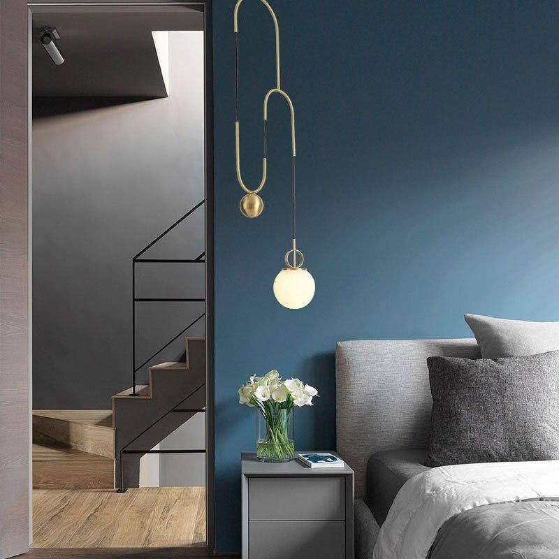Suspension LED design en métal doré Shadow
