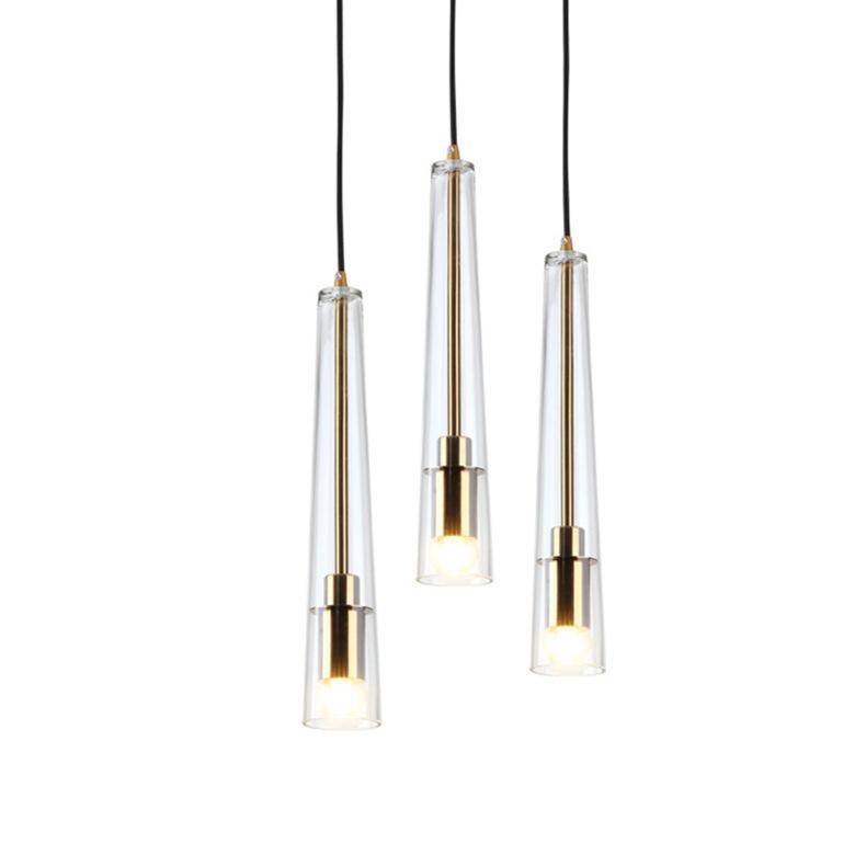 Suspension design LED allongée en verre Shadow