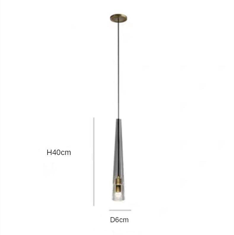 Suspension design LED allongée en verre Shadow