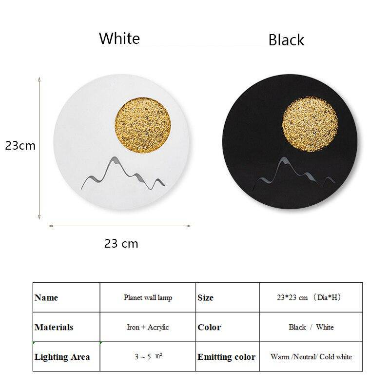 Applique murale design LED ronde en métal style Moon - vue 9 sur 9