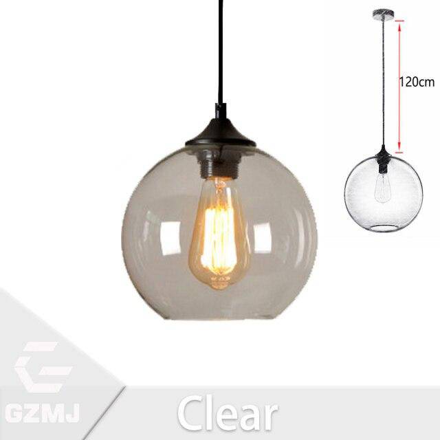 Suspension boule en verre moderne Clear