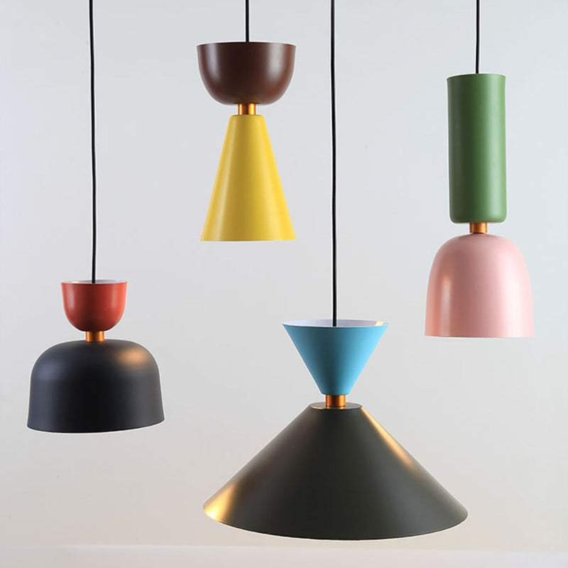 pendant light LED design with lampshade nordic colored Topaz