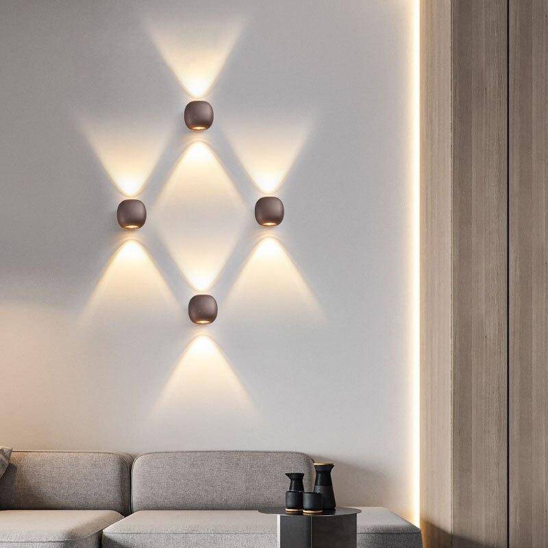 Lámpara de pared design Esfera LED en metal Café