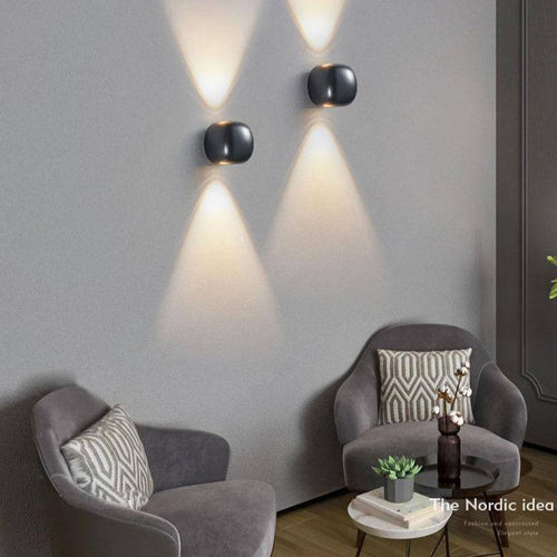 Lámpara de pared design Esfera LED en metal Café