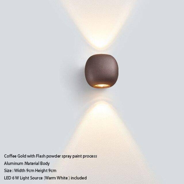 Applique murale design LED sphère en métal Coffee