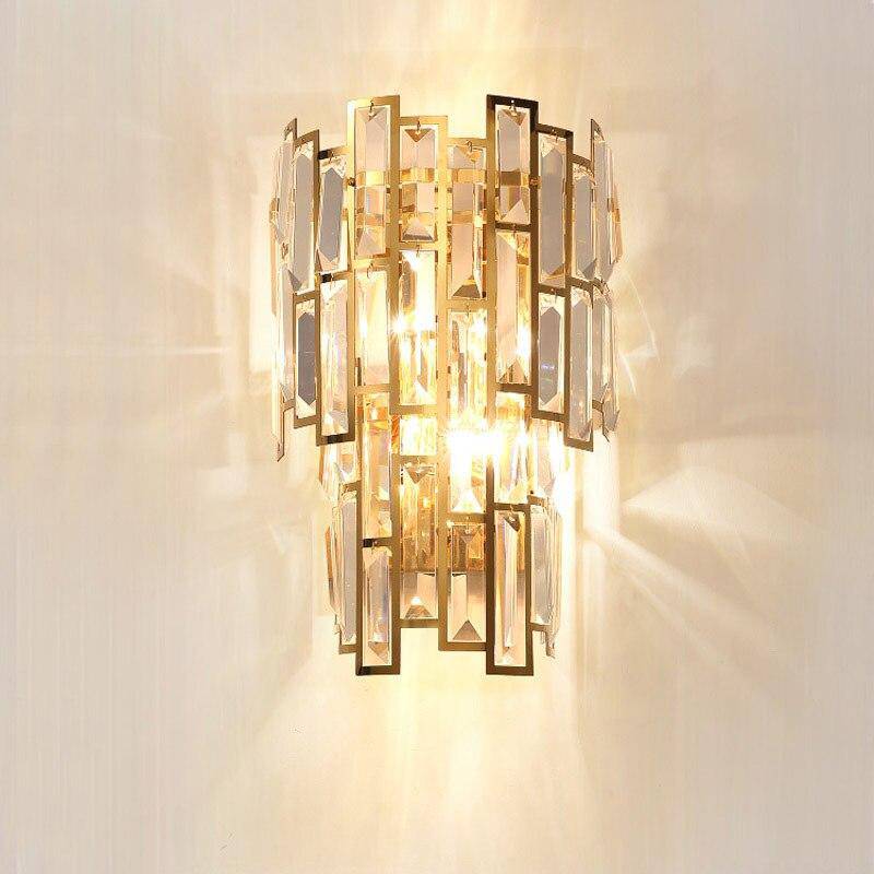 Lámpara de pared design en cristal dorado