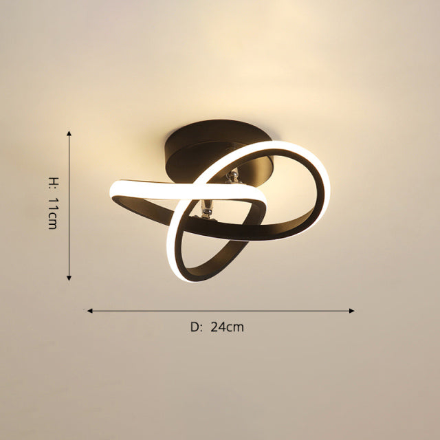 Plafonnier moderne LED avec des anneaux croisés Donovan
