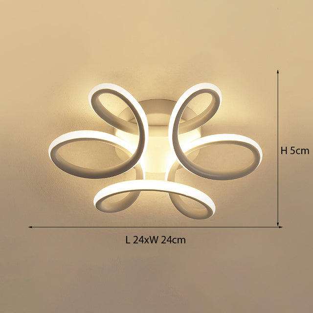 Plafonnier moderne LED avec formes arrondies en métal Diena
