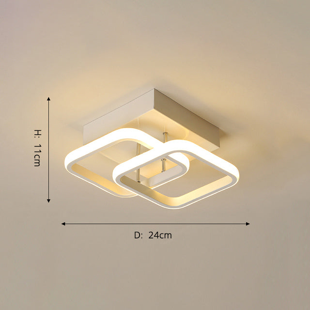 Plafonnier moderne LED avec carrés arrondis croisés Doha