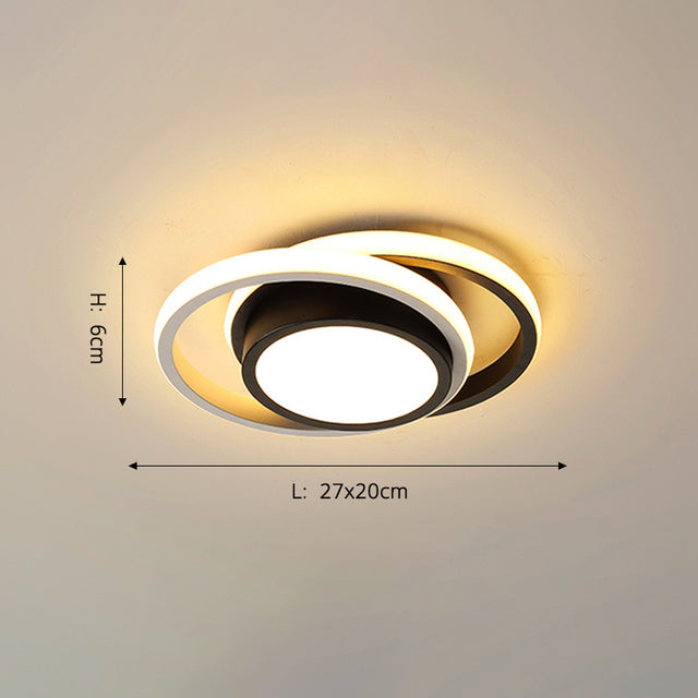 Plafonnier moderne LED anneaux ou rectangles bicolores Denver