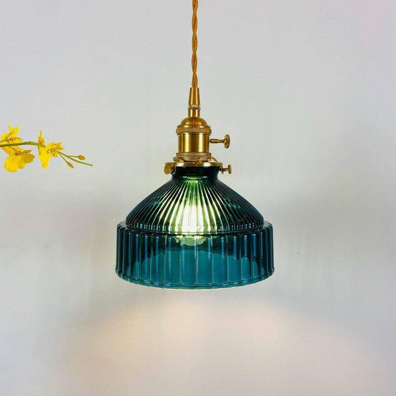 pendant light LED design with lampshade colored glass Loft