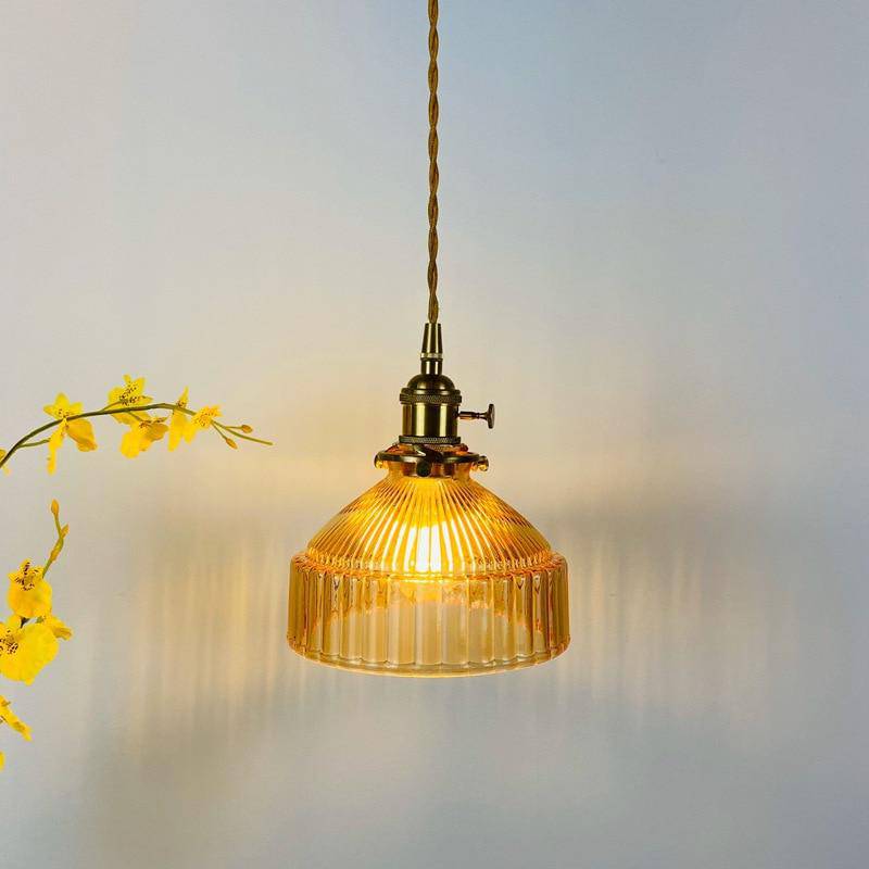 Suspension design à LED avec abat-jour en verre coloré Loft