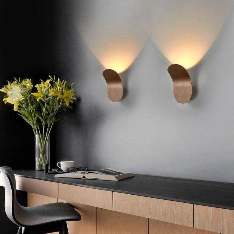 wall lamp LED wall design with lampshade curved metal Wake style