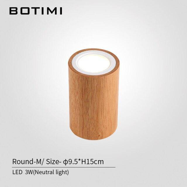 Spot moderne à LED cube en bois style Loft - vue 7 sur 15