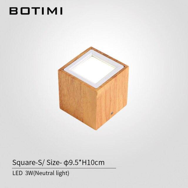 Spot moderne à LED cube en bois style Loft - vue 14 sur 15
