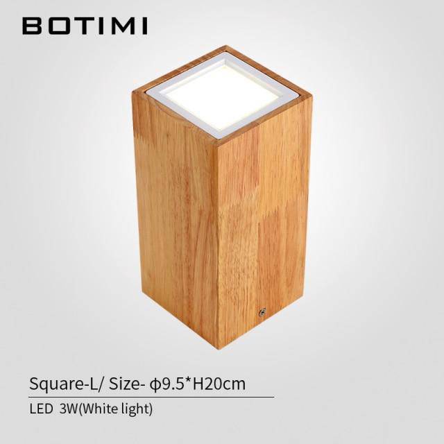 Spot moderne à LED cube en bois style Loft