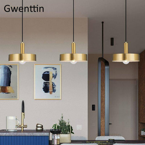 Suspension design à LED dorée style Loft - vue 5 sur 9