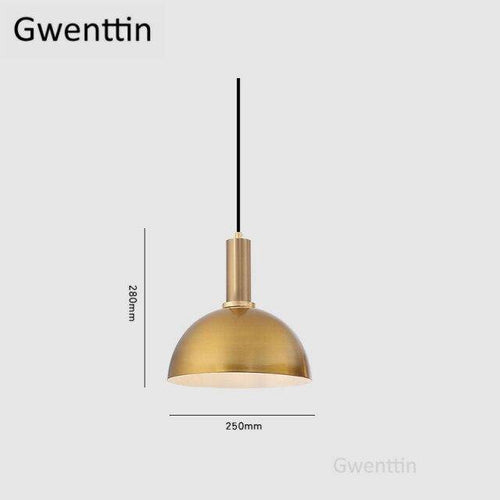 Suspension design à LED dorée style Loft - vue 6 sur 9