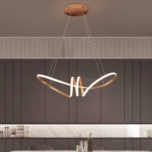 Lustre design à LED avec spirales dorées Néo - vue 4 sur 4