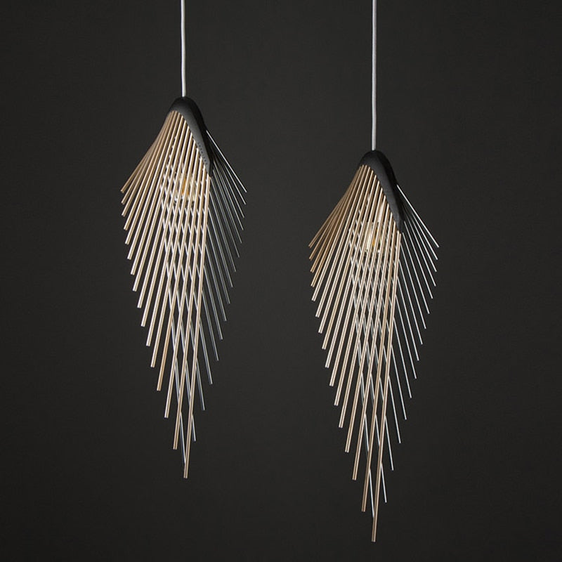 Lámpara de suspensión alas de pájaro modernas de metal Badir