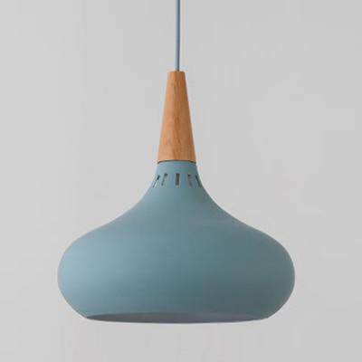 pendant light Metal LED and wooden rod Loft